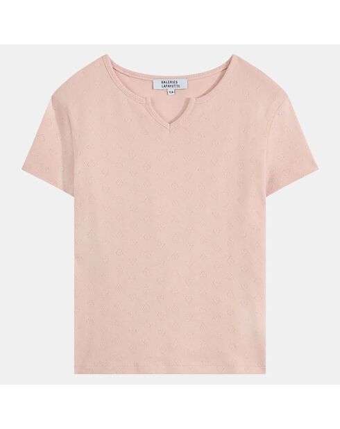 T-Shirt Lindsay mc pointelle rose